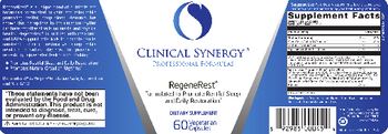 Clinical Synergy Professional Formulas RegeneRest - supplement
