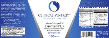 Clinical Synergy Professional Formulas Women's Longevity Essentials Plus - supplement