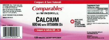 Comparables By Windmill Calcium 600 mg With Vitamin D3 - supplement