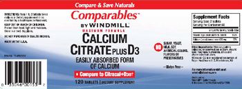 Comparables By Windmill Calcium Citrate Plus D3 - supplement