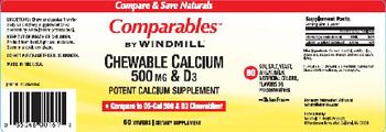 Windmill Chewable Calcium 500 mg & D3 - supplement