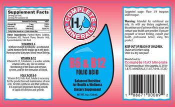 Complete H2O Minerals B6 & B12 Folic Acid - supplement