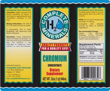 Complete H2O Minerals Chromium Concentrate - supplement