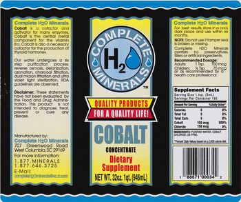 Complete H2O Minerals Cobalt Concentrate - supplement