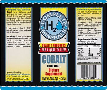 Complete H2O Minerals Cobalt Concentrate - supplement