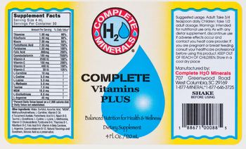 Complete H2O Minerals Complete Vitamins Plus - supplement