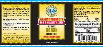 Complete H2O Minerals Ultimate Boron Concentrate - supplement