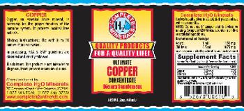 Complete H2O Minerals Ultimate Copper Concentrate - supplement