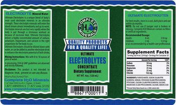 Complete H2O Minerals Ultimate Electrolytes Concentrate - supplement