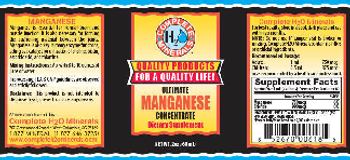 Complete H2O Minerals Ultimate Manganese Concentrate - supplement