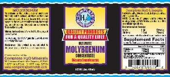 Complete H2O Minerals Ultimate Molybdenum Concentrate - supplement