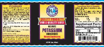 Complete H2O Minerals Ultimate Potassium Concentrate - supplement