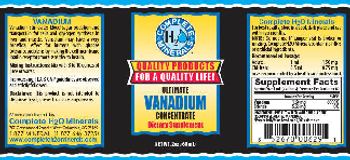 Complete H2O Minerals Ultimate Vanadium Concentrate - supplement