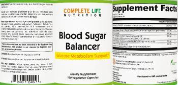 Complete Life Nutrition Blood Sugar Balancer - supplement