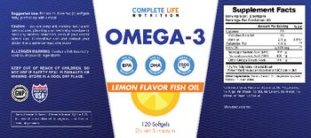 Complete Life Nutrition Omega-3 2500 mg Lemon Flavor - supplement
