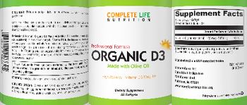 Complete Life Nutrition Organic D3 - supplement