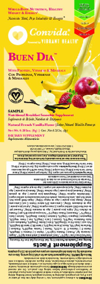 Convida. Powered By Vibrant Health Buen Dia Natural French Vanilla Flavor - supplement