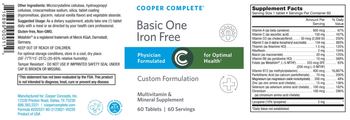 Cooper Complete Basic One Iron Free - multivitamin mineral supplement