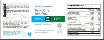 Cooper Complete Basic One Iron Free - multivitamin mineral supplement