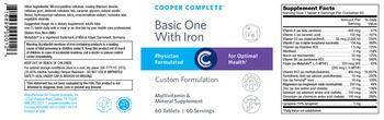 Cooper Complete Basic One with Iron - multivitamin mineral supplement