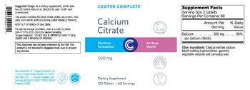 Cooper Complete Calcium Citrate 500 mg - supplement