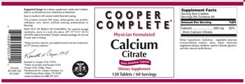 Cooper Complete Calcium Citrate - supplement