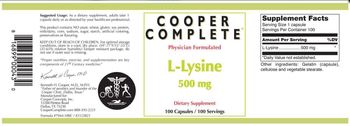 Cooper Complete L-Lysine 500 mg - supplement