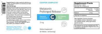 Cooper Complete Melatonin Prolonged Release 3 mg - supplement