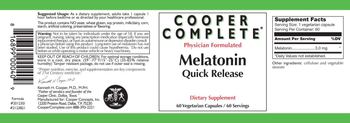 Cooper Complete Melatonin Quick Release - supplement