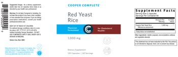 Cooper Complete Red Yeast Rice 1,000 mg - supplement
