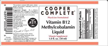 Cooper Complete Vitamin B12 Methylcobalamin Liquid - vitamin supplement