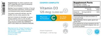 Cooper Complete Vitamin D3 125 mcg (5,000 IU) - vitamin supplement