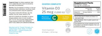Cooper Complete Vitamin D3 25 mcg (1,000 IU) - vitamin supplement