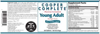 Cooper Complete Young Adult - a multivitamin and mineral supplement including the complete antioxidant group