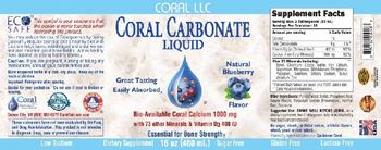 Coral Coral Carbonate Liquid Natural Blueberry Flavor - supplement