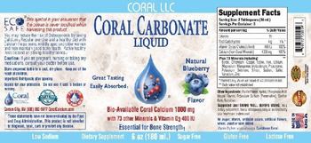Coral Coral Carbonate Liquid Natural Blueberry Flavor - supplement