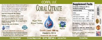 Coral Coral Citrate Liquid Natural Blueberry Flavor - supplement