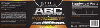 Core Nutritionals ABC Sweet Tea - supplement