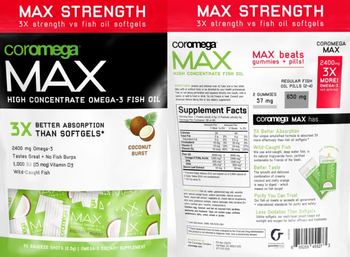 Coromega Coromega Max Coconut Burst - supplement