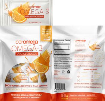 Coromega Coromega Omega-3 Orange Squeeze - omega3 fish oil supplement