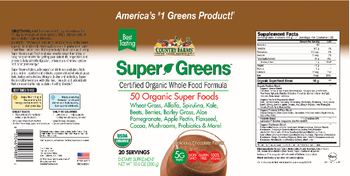 Country Farms Super Greens Delicious Chocolate Flavor - supplement