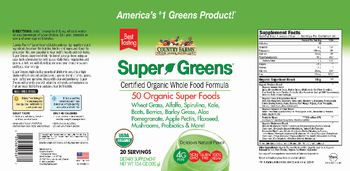 Country Farms Super Greens Delicious Natural Flavor - supplement