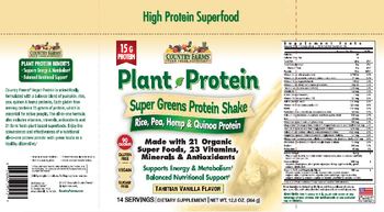 Country Farms Super Greens Protein Shake Tahitian Vanilla Flavor - supplement