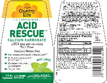 Country Life Acid Rescue Mint Flavor - calcium supplement