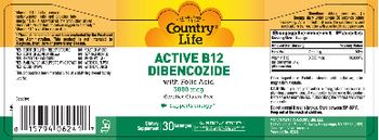 Country Life Active B12 Dibencozide With Folic Acid 3000 mcg - supplement