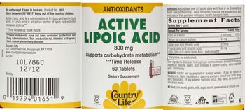 Country Life Active Lipoic Acid 300 mg - supplement