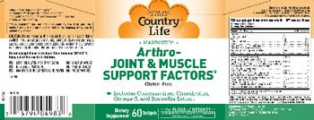Country Life Arthro-Joint & Muscle Support Factors - supplement