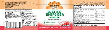 Country Life Beet & B Energizer Powder Watermelon Flavor - supplement