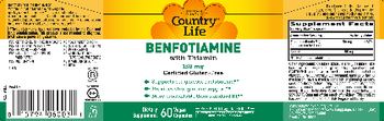Country Life Benfotiamine with Thiamin 150 mg - supplement