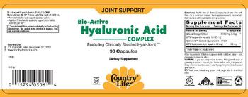 Country Life Bio-Active Hyaluronic Acid Complex - supplement